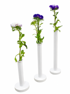 Juego de 3 Jarrones de Metal Blanco para Flores, Diseño Moderno de Cilindro, Centro de Mesa Decorativo, Decoración para el Hogar, Regalo - Product Image 1