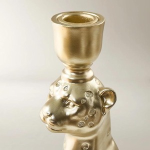 Porte-bougie décoratif en résine, figurine de guépard dorée de luxe, statue d'animal pour décoration de maison sur le thème du safari - Product Image 4