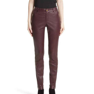 Leggings en cuir extensibles, coupe ajustée, style urbain élégant, pantalon en cuir de vachette robuste, design inspiré de la moto, pantalon en cuir de qualité supérieure - Product Image 5
