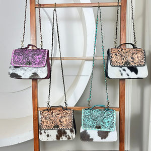 Sac à bandoulière en cuir de vachette fait main avec chaîne, design occidental tendance, vente chaude, dernier modèle - Product Image 5
