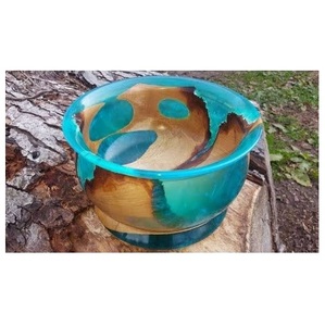 Tazón de Resina Epoxi y Madera de Lujo, Libre de BPA, con Base de Madera Hecha a Mano y Detalles Artísticos en Resina para una Presentación de Alta Gama - Product Image 1