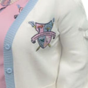 <b>Womens</b> Jaleta Gamma <b>Cardigan</b> Custom Embroidered <b>Button</b> Front Knit Sweater Elegant Sorority Fashion Casual Layering Top Wholesale - Product Image 5