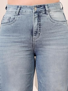 Women's <b>Boot</b> Cut Jeans Charcoal Graphite Slate Denim Eco-Friendly Washable Knee-Length Vintage Style - Product Image 6