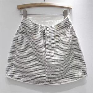 Minifalda de Mezclilla Sexy para Mujer, Diseño Nuevo, Venta al Por Mayor de Fábrica, con Ropa Interior de Seguridad - Product Image 3