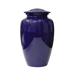 Urnas funerarias de aluminio para adultos con acabado en color azul, urna metálica para cenizas humanas, urnas conmemorativas para cremación. - Product Image 1