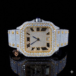 Reloj de Lujo en Plata de Ley 925 con Diamantes Moissanite VVS, Muy Solicitado, para Fiestas y Uso Diario, Disponible para la Venta - Product Image 1