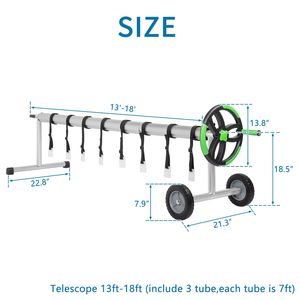 Copertura per piscina interrata in alluminio da 18 piedi alimentata a energia solare con avvolgitore di sicurezza - Product Image 5