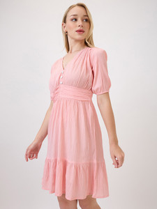 Vestido Midi Holgado para Mujer, Formal, Cuello en V, Cintura Natural, Estampado Floral de Verano, Crepé, Talla Grande, Ecológico, Transpirable, para Fiesta - Product Image 2