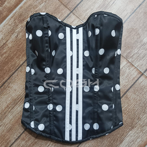 Nouvelle arrivée du corset noir à pois blancs avec baleines en acier. - Product Image 2