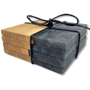 Ensemble de sous-verres uniques en marbre noir et bois aux designs variés – Produits phares pour café, thé, cuisine et table – En promotion - Product Image 4