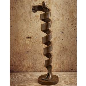 Sculpture abstraite en laiton naturel et aluminium, art décoratif en métal, statue décorative, figurine en métal pour hôtel, décoration de table à domicile - Product Image 3