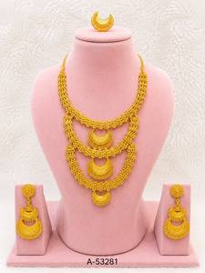 Golden Tassel Gold Plated <b>Choker</b> Necklace Set with Drop Earrings Bohemia Style Women's Alloy Zircon Jewelry Party A-53289 - Product Image 3