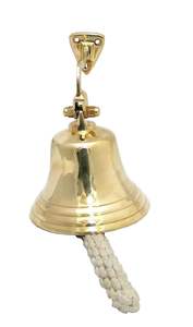 Campana Náutica de Latón para Montar en la Pared con Cuerda, Campana Marina Vintage Colgante para Decoración del Hogar - Product Image 4