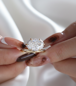 3.00 CT Oval Cut Hidden Halo Zircon Engagement Ring Prong Setting Trendy Women's Gift Weddings Parties <b>Solid</b> 925 Sterling <b>Silver</b> - Product Image 1