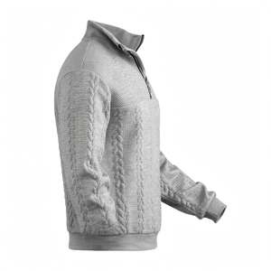 Sudadera de Manga Larga con Cierre de Cremallera Roja para Hombre SPINE CRAFT, Cuello Alto, Transpirable, Tejido de Punto, Corte Regular, Color Sólido, para Otoño - Product Image 5