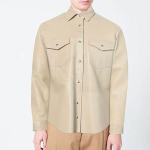 <b>Men</b> Leather <b>Shirts</b> Soft Fabric Comfortable Fit Stylish Design Lightweight Breathable Eco-Friendly <b>for</b> Daily and Casual Use - Product Image 4