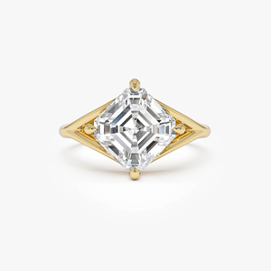 แหวนเพชรทรงแอสเชอร์ 3 กะรัต เพชรเลี้ยงในห้องปฏิบัติการ ทองคำแท้ 14K แหวนหมั้นเพชร แหวนแต่งงาน - Product Image 1
