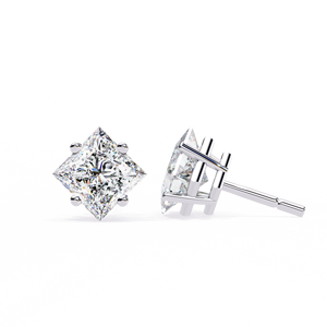 Aretes de Boda Clásicos Aries Jewel con Engaste de Garras, Oro Sólido de 14K, 1 Quilate Cada Uno, Diamante Cultivado en Laboratorio IGI con Corte Princesa, Regalo de Aniversario - Product Image 6