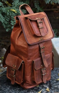 Sac à dos en cuir vintage de qualité supérieure, unisexe, durable, fait main, grande capacité, sac de voyage, sac d'étudiant, fermeture éclair Candy, protection RFID, élégant - Product Image 2