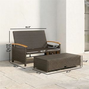 Beige Outdoor <b>Sofa</b> <b>Bed</b> Terrace and Patio Lounge Chair Practical <b>Storage</b> Solution - Product Image 6
