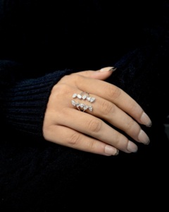 Premium Fancy Branched Multi Cut <b>Open</b> Lab Grown Diamond <b>Ring</b> 14K Gold Wholesale OEM Fine Jewelry Manufacturer Supplier - Product Image 1