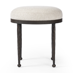 Iron Frame Fabric Upholstered <b>Stool</b> Modern Cushioned Seating Ottoman Foot Rest for Home <b>Office</b> Cafe and Hotels Uses - Product Image 1