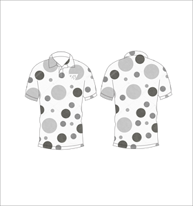 Men’s White Grey Polka Dot Polo Shirt Short Sleeve Casual Breathable Slim Fit Summer Golf Shirt Custom Logo OEM - Product Image 6