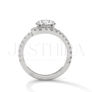 Elegant Design 14k Rose Gold Engagement Ring Classic Proposal Ring With Round Cut Moissanite Diamond <b>Wedding</b> Jewelry Gift - Product Image 2
