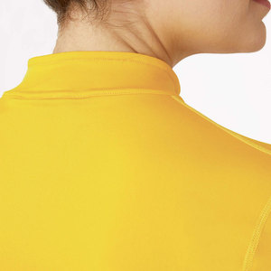 Camiseta de punto amarilla de manga larga con cremallera para mujer, transpirable, de color sólido, para montar a caballo - Product Image 6