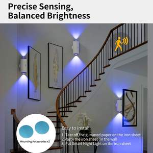 7 Color LED Motion Sensor Night <b>Light</b> Rechargeable Battery Stair & Wall Lamp <b>Wireless</b> Magnetic Cordless LED Night Wall Lamp - Product Image 4