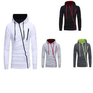 Sudadera con capucha asimétrica con cremallera diagonal de ajuste slim para deporte, venta al por mayor 2026 - Product Image 6