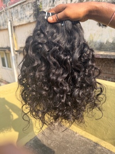 Extensions de cheveux humains vierges Remy 100% naturels, non traités, de l'Inde du Sud, bouclés profonds, de haute qualité, 18 pouces, double trame machine - Product Image 2