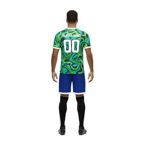 Ensemble de maillots de football à imprimé animal printanier 100 % polyester sublimé, séchage rapide, protection UV, avec nom d'équipe personnalisé - Product Image 2