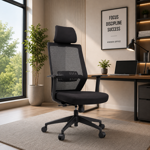 Chaise de bureau exécutive moderne 2024 à dossier haut réglable en tissu avec support lombaire pour le bureau à domicile et les jeux - Product Image 1