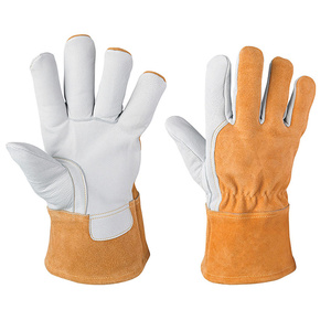 Guantes de soldadura TIG de cuero de cabra para hockey, duraderos, anticorte, transpirables, de alta resistencia, para bomberos, barbacoa, trabajo general - Product Image 2