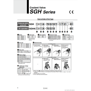 วาล์วควบคุม SGH221A-7015Y-3DZ วาล์วน้ำหล่อเย็นนิวเมติก SMC - Product Image 2