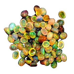 Cabochon d'opale éthiopienne de haute qualité forme ovale lisse pierre précieuse de feu naturelle jaune belle fabrication Flashy pour bijoux à bricoler soi-même - Product Image 1