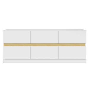Comò Moderno a 6 Cassetti Lungo per Camera da Letto, Organizzatore di Vestiti in Legno con Cassetti Larghi, 41,5 cm P x 150 cm L x 58,0 cm A, Bianco - Product Image 1