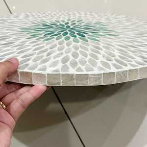 Plateau tournant élégant en nacre incrustée, motif personnalisé, pour coiffeuse, table à manger et intérieurs de luxe - Product Image 6