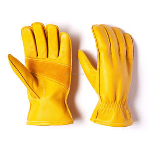 ถุงมือหนังวัวสำหรับผู้หญิงถุงมือสั้นสำหรับทำงานทำสวนถุงมือสั้นพร้อมข้อมือปรับได้ - Product Image 2