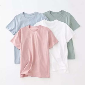 เสื้อยืดคอกลมแขนสั้นสำหรับผู้หญิงเสื้อยืดลำลองแบบพอดีตัวมีสไตล์คอกลมระบายอากาศทำจากผ้าฝ้าย100% ฤดูร้อน - Product Image 4