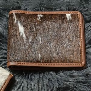 Nueva Cartera de Cuero Auténtico Hecha a Mano con Pelo de Vaca, Elegante Tarjetero y Monedero para Hombre, Último Diseño en Tendencia - Product Image 5