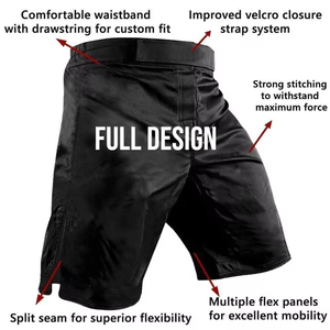 Quick Dry Breathable Stretch Durable Elastic Waist Customizable Sports Solid MMA Shorts Premium Quality Men 100% Polyester - Product Image 6