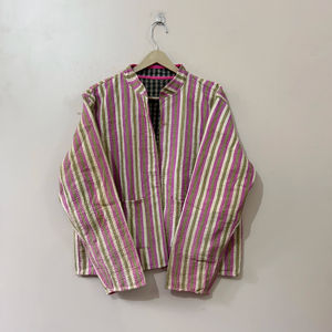 Chaqueta Kantha Hecha a Mano, Estilo Vintage, Camisa de Algodón Cosida a Mano, Estilo Boho - Product Image 4