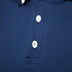 Men's Navy Red <b>White</b> Color Blocked Short Sleeve Knitted Cotton Breathable for Shirt Casual Button Design Front Logo - Product Image 4