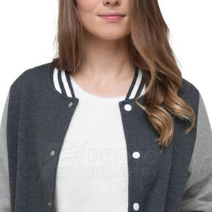 Veste Letterman pour femme, style sportif, décontractée, avec broderie, légère, boutons recouverts, mode urbaine, confortable - Product Image 5