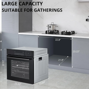 เตาอบไอน้ำแบบติดผนัง 24 ลิตร พร้อมระบบ Convection B-a-k-e กำลังไฟ 3000 วัตต์ เตาอบไฟฟ้าทรงพลัง - Product Image 2