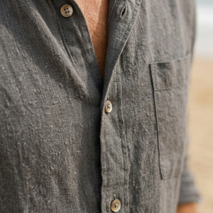 Camisa Casual de Lino para Hombre, Manga Larga, Suave, Ecológica, Transpirable, Cómoda, Certificada OEKOTEX, Colección de Verano - Product Image 3