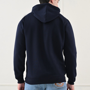 Sweat à capuche personnalisé pour homme, bleu marine, brodé, avec motif tonal Weekend et poche kangourou, décontracté - Product Image 3