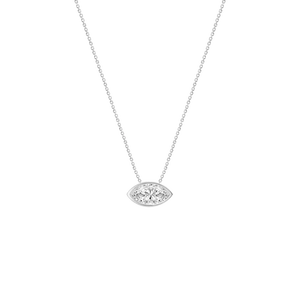 Isa Marquise Diamond <b>Necklace</b> 1.00 CT, Lab Grown Marquise Pendant <b>Necklace</b>, Vertical Horizontal Diamond <b>Necklace</b>, Gold Jewelry - Product Image 4